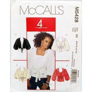 Misses Shrug Top McCalls Pattern M5428 Size A5 6,8,10,12,14 2007 Sewing Uncut